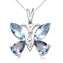 10k White Gold Blue Topaz and Neptune Garden Topaz with Diamond-Accent Butterfly Pendant