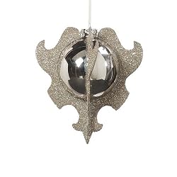Wendy Addison Glass Beaded Mirrored Silhouette Ball Ornament 900352
