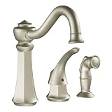 MOEN 7065SL Vestige Single Handle Kitchen Faucet with Matching Finish Side Spray, Stainless