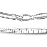 Sterling Silver 3mm Wide Shiny Omega Chain 20