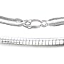 Sterling Silver 3mm Shiny Omega Chain 16" Collar Necklace