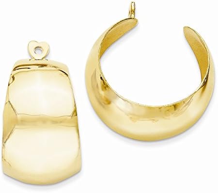 14k Yellow Gold Polished Hoop Earring Jackets