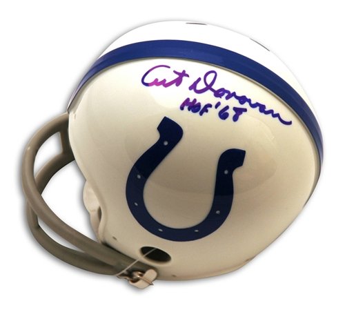 Art Donovan Autographed/Hand Signed Baltimore Colts Throwback Mini Helmet inscribed HOF 68