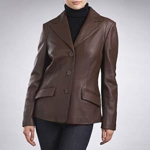 Phistic Women's Three-Button New Zealand Lambskin Leather Blazer - Misses & Petite