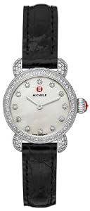 Michele Watches, Women's Csx26 Pav Diamond, Diamond Dial Black Alligator