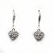 Sterling Silver Heart Earrings with Clear CZ - Size: 27mm