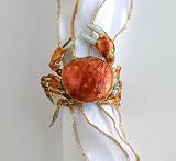 Cloisonne Crab Napkin Ring , Rust