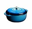 Lodge Color EC7D33 Enameled Cast Iron Dutch Oven, Caribbean Blue, 7.5-Quart