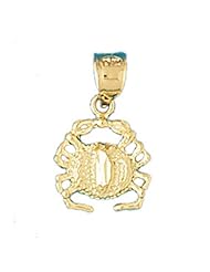 Dazzlers Solid 14karats gold Crab Charm Pendant Available in three colors : White, Yellow and Rose Gold from jewelsberry (weights: 1.0 grams only)