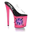 8 Inch High Platform Stripper Shoe Sexy Light Up Shoes UV Reactive Black Light Neon Pink