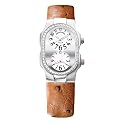 Philip Stein Teslar Womens Diamond Tan Ostrich Strap Watch 1D-G-FW-OT