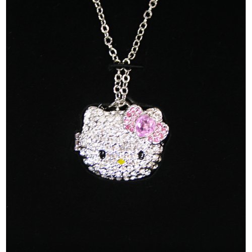 HELLO KITTY RHINESTONE LOCKET NECKLACE
