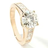 14K White or Yellow Gold Square Accent Moissanite Ring