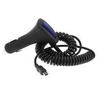 GTMax Premium Rapid Car Charger Vehicle Power Adapter with Blue LED for BlackBerry 8350i Curve Nextel, 9000 Bold, 8330 Curve, 8310 8320 8300 Curve, 8820, 8830, 8800, 8703e, 8100 8110 8120 8130 Pearl Cell Phone
