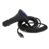 GTMax Premium Rapid Car Charger Vehicle Power Adapter with Blue LED for BlackBerry 8350i Curve Nextel, 9000 Bold, 8330 Curve, 8310 8320 8300 Curve, 8820, 8830, 8800, 8703e, 8100 8110 8120 8130 Pearl Cell Phone