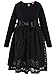 Bonny Billy Girl's Casual Satin Lace Black Dresses with Bow 3-4 Years