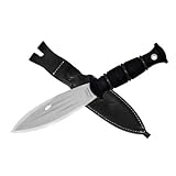 Condor Tool and Knife 6-Inch Dual Edge Blade Gladius Hunter with Black Leather Sheath
