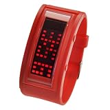 IDEALTIME スクロール LED ウォッチ メンズ 腕時計 レッドLEDレッドラバー