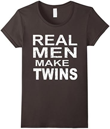 Women's Real Men Make Twins TShirt Medium Asphalt