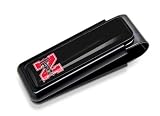 M-Clip Collegiate Series Ultralight V Black Anodized with Urethane Inlay Money Clip - University of Nebraska (CC-NEB-UV-A40)