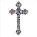 Turquoise and Silver Finish Cross - Style 34238