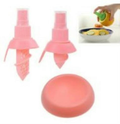 2 Count Mini Handheld Citrus Sprayer Lemon, Lime, and Orange Juicer (Pink)
