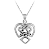 Sterling Silver Celtic Knot Heart Pendant, 18"