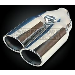 SUPERSPORT Edelstahl Endrohr 2x 76mm mit Adapter versetzt links universell verwendbar 2x 76mm mit Adapter versetzt links (ER5006L)