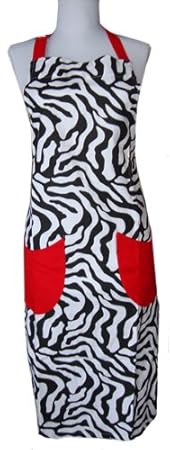 Zebra Stripe Hostess Full Size Kitchen Apron