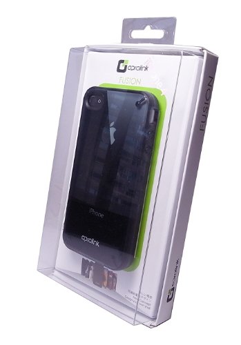 Aprolink Fusion iPhone 4 (For AT&T ONLY) Transparent Dual Shell w/ Dual Injection Technology Black Color Casing
