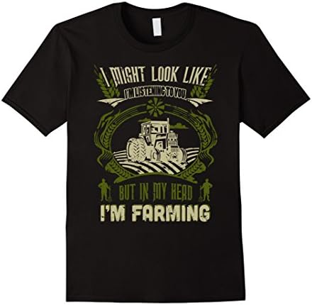 Men's Farmer Tshirt , But in my head, I'm farming Large Black