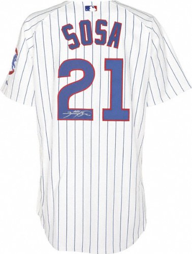 Sammy Sosa Chicago Cubs Autographed Majestic Athletic Authentic Home Jersey