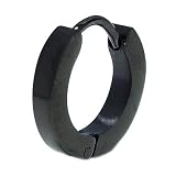 新宿銀の蔵 【Zanipolo Terzini】シンプルフープ ブラックステンレスピアス (1P) /ステンレスピアス/サージカルステンレス/シンプルピアス/ フープ