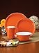 Rachael Ray Dinnerware Round and Square 16-Piece Stoneware Dinnerware Set, Orange