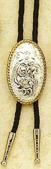 Engraved Oval Bolo Tie