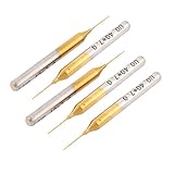 uxcell　PCBドリルビット　3.175mmx0.4mmx7.0mm　ストレートシャンク　チタン窒化物コーティング