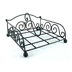 Wrought iron vintage French style napkin holder dispenser, Dark