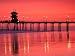 Rosy Sunset Over Huntington Beach Pier, Orange County, California, USA Photographic Poster Print by Richard Cummins, 32x24