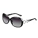 Weixinbuy Women's Retro Eyewear Oversized Square Frame Sunglasses Black