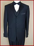 --- Special Buy --- Brand New Italian Firado Hand Tailored 100% 140's Virgin Wool Black Mens Wedding Tuxedo Suit and Vest 3 Pc Suit ~ Guaranteed the Best Fit and Cut ~