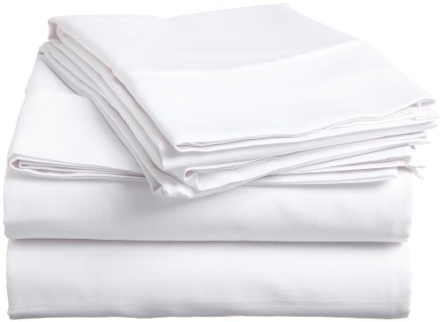 Impressions Genuine Egyptian Cotton 400 Thread Count Queen 4-Piece Sheet Set, Solid, White