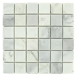 CARRERA MARBLE 2x2" SQUARE HONED MOSAIC