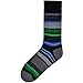 K. Bell Socks Men's Random Stripe, Black, 10-13