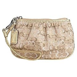 Coach Lurex Wristlet in Gold 42036