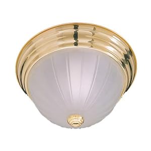 Etched Melon Flush Mount in Polished Brass