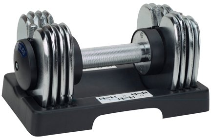 047 25 Lb Adjustacle Chrome Dumbell Set