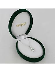 Traditional Sterling Silver Irish Celtic Cross Pendant with Emerald Green Stone