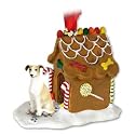 Greyhound Gingerbread House Ornament - Tan