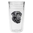 Black Lab 12 oz Slimline Insulated Beverage Tumbler, Clear