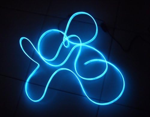 GrayBean 10ft(3m) Blue Neon Glowing Electroluminescent Wire (El Wire), with USB Connector Adapter